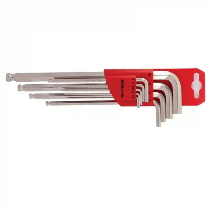 İzeltaş 4906003109 9 Parça Uzun Altı Köşe Yuvarlak Başlı Alyan Anahtar Takımı