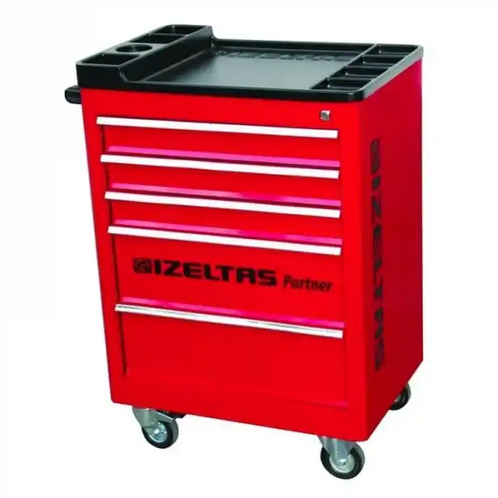 İzeltaş 8235326005 5. Çekmeceli Partner Serisi Boş Kırmızı Takım Dolabı
