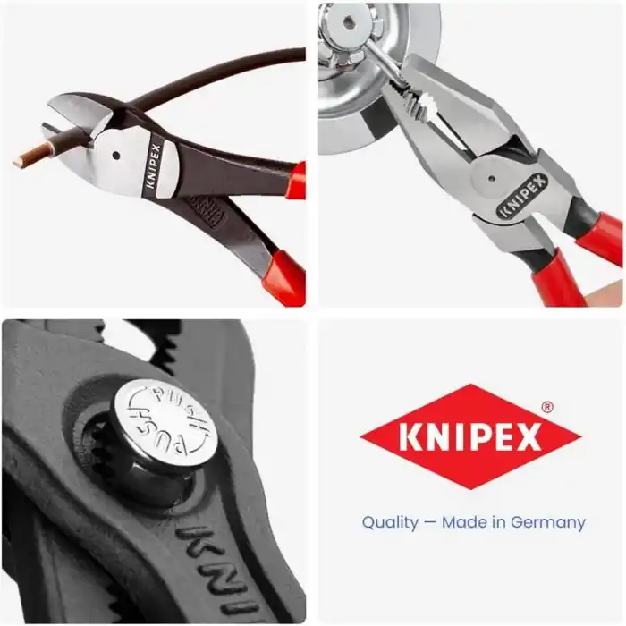 Knipex 00 20 10 Kombine Pense+Yan Keski+Fort Pense Seti