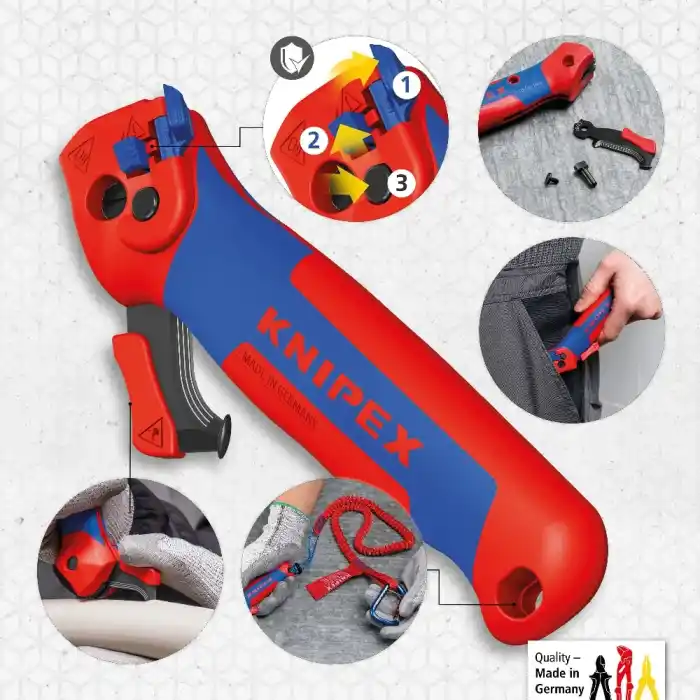 Knipex 16 50 145 SB Cırcırlı Soyma Soyma Bıçağı