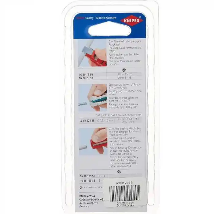 Knipex 16 80 125 SB 125mm Universal Kablo Sıyırma Aleti