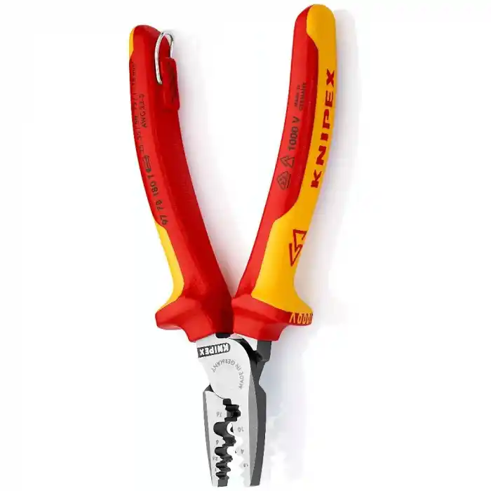 Knipex 97 78 180 T Kablo Yüksükleri için Sıkma Pensesi
