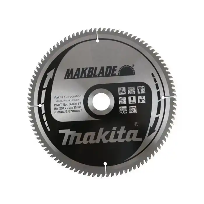 Makita B-09117 MLS100,LS1040,LH1040,LF1000,LS1016/L,LS1018L Gönye Kesme için Elmas Testere Bıçağı 260x30mm 100 Diş