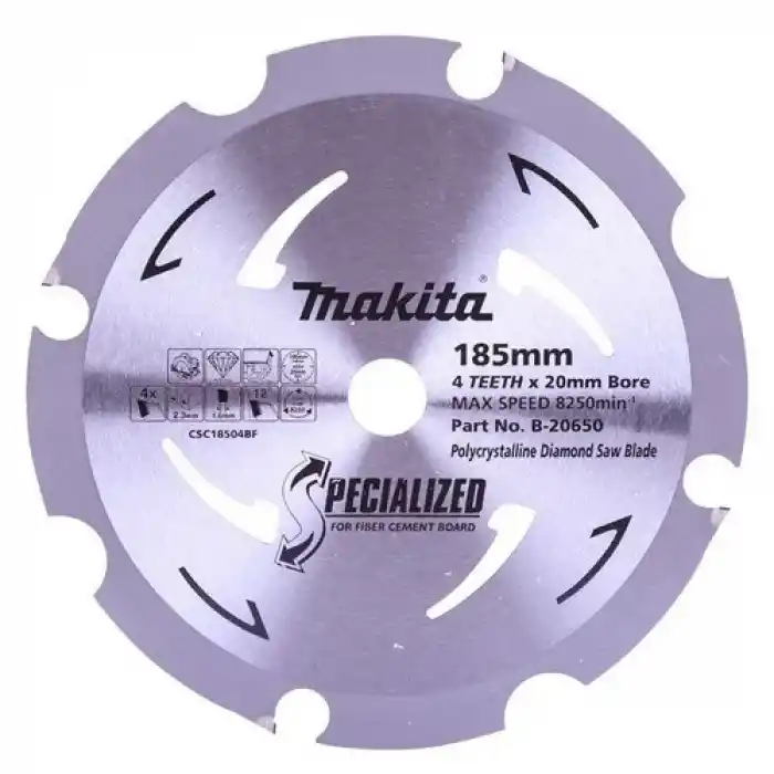 Makita B-20650 5704R,HS7601,M5802M,MT582, DHS710RM2J için Elmas FTG Testere Bıçağı 185x20mm 4 Diş