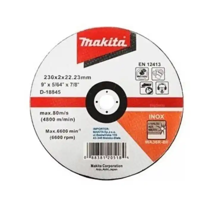 Makita D-18845 Bombeli Düz Flex İnox Kesme Taşı 230x2mm