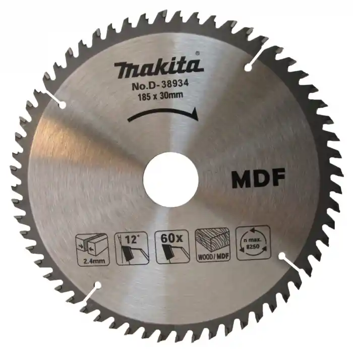 Makita D-38934 Tct Elmas Daire Testere Ahşap-Mdf 185x30mm 60 Diş