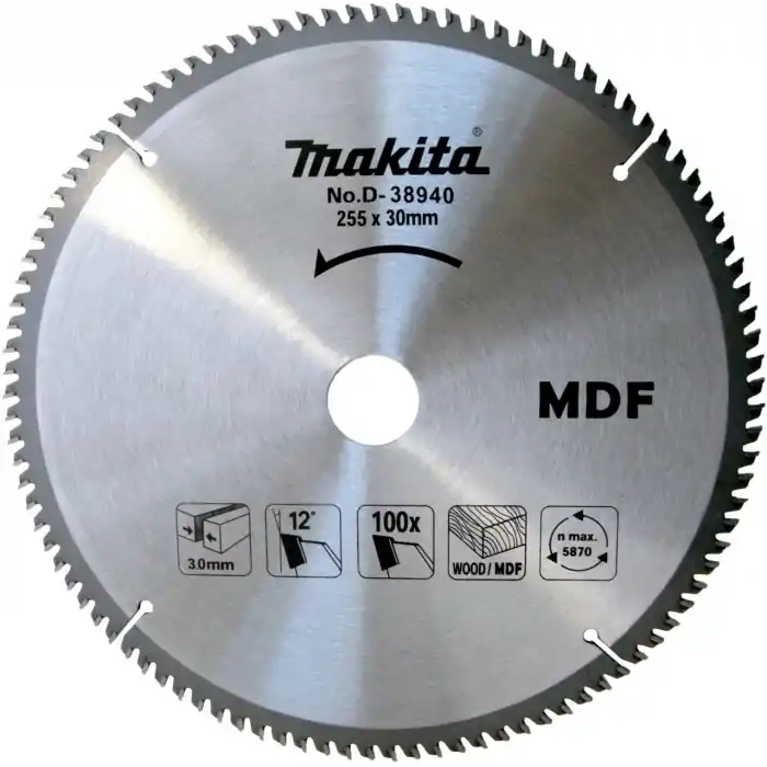 Makita D-38940 Tct Elmas Daire Testere Ahşap-Mdf 255x30mm 100 Diş