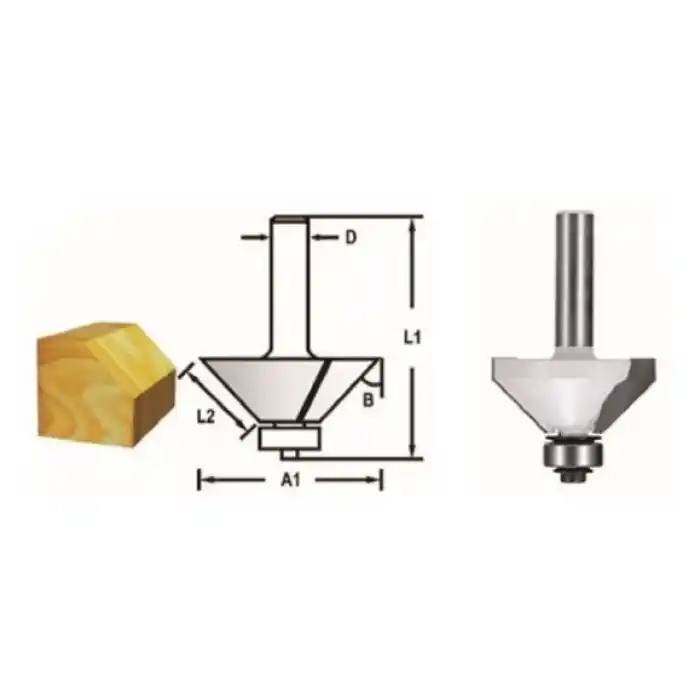 Makita D-48670 Rulmanlı Konik Kenar Alma Freze Bıçağı (Çift Bıçak)