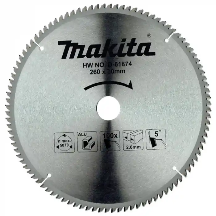 Makita D-61874 Alüminyum için Elmas Daire Testere 260x30mm 100 Diş