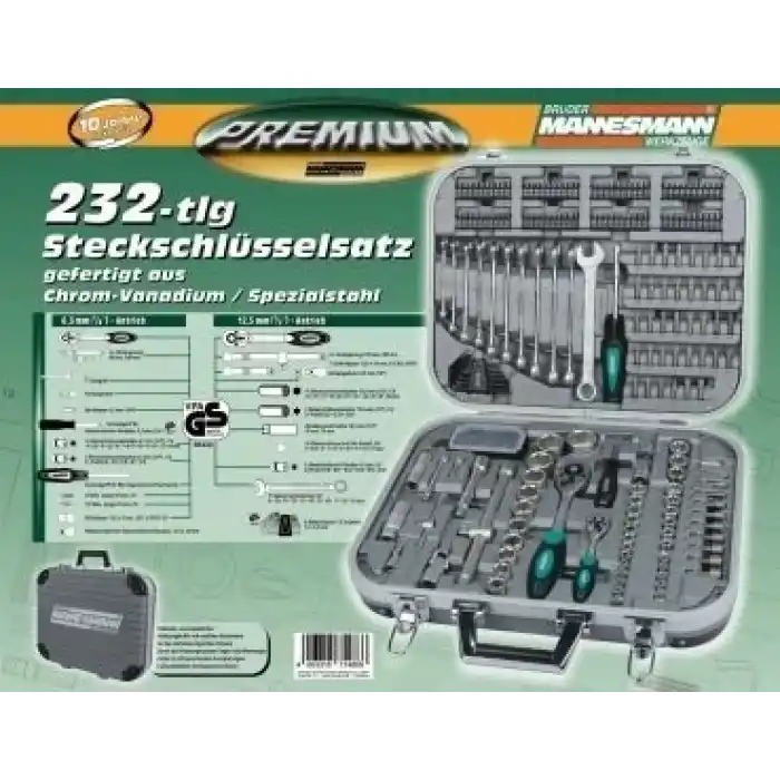 Mannesmann 98450 Lokma Anahtar Takımı (232 Parça, Metrik)