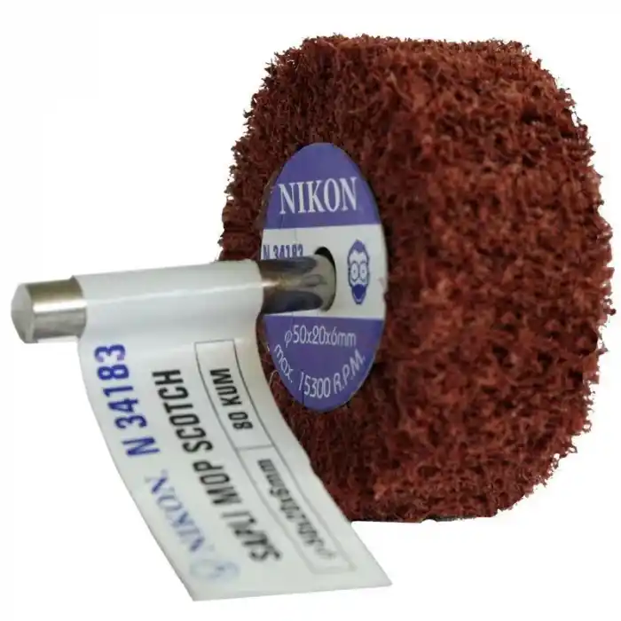 Nikon NIK34183 50x20x6mm 80 Kum Non Woven Saplı Mop Zımpara