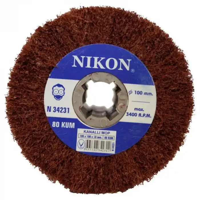 Nikon NIK34231 100x100x19mm 80 Kum Non Woven Kanallı Mop Zımpara