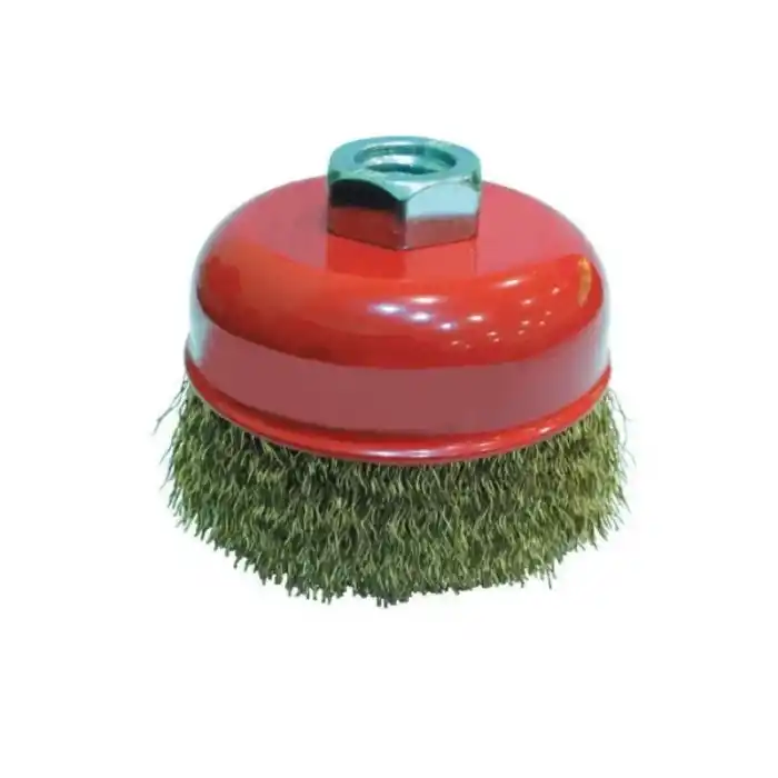 Partner PT02033 100mm Sarı Dalgalı Telli M14 Vidalı Çanak Fırça