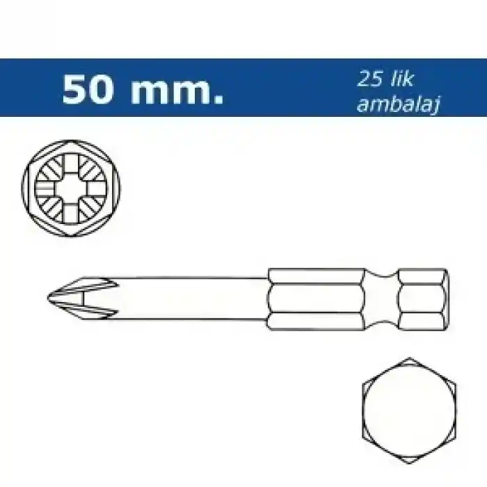 Proscr SCR03063 PH1 50mm Yıldız Bits Ucu