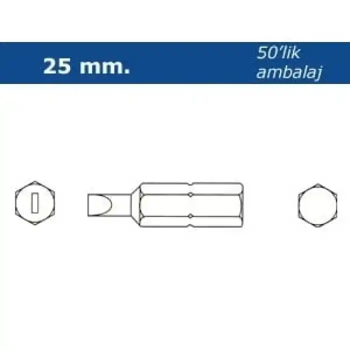 Proscr SCR03111 SL6 25mm Düz Bits Ucu