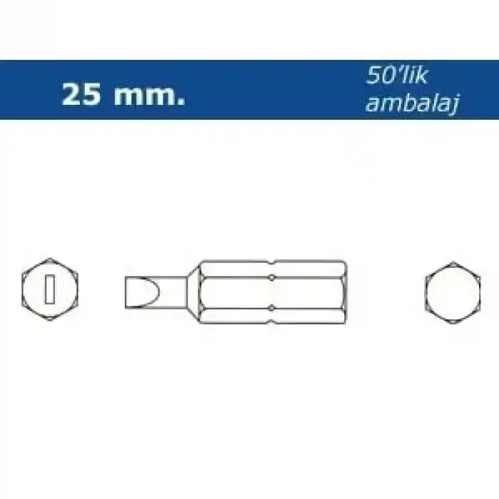 Proscr SCR03111 SL6 25mm Düz Bits Ucu
