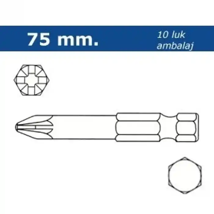 Proscr SCR03171 PZ0 75mm Pozi Bits Ucu
