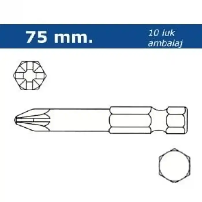 Proscr SCR03175 PZ2 75mm Pozi Bits Ucu