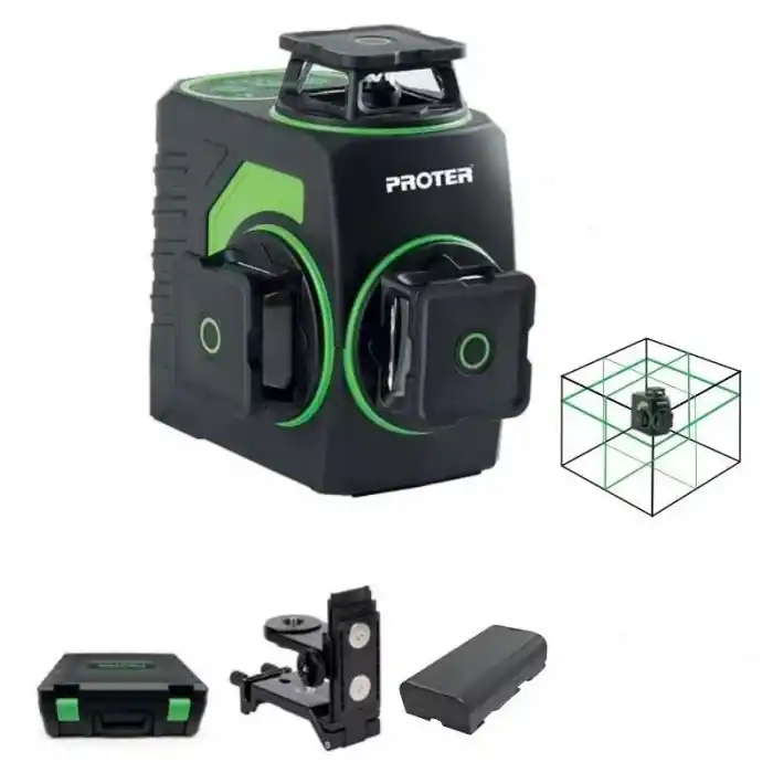 Proter PL 360 LS 3x360° Akülü Yeşil Lazer Hizalama