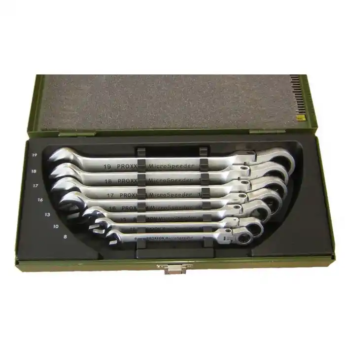 Proxxon 23068 Mafsallı Cırcırlı Mafsallı Kombine Anahtar Takımı 7 Parça