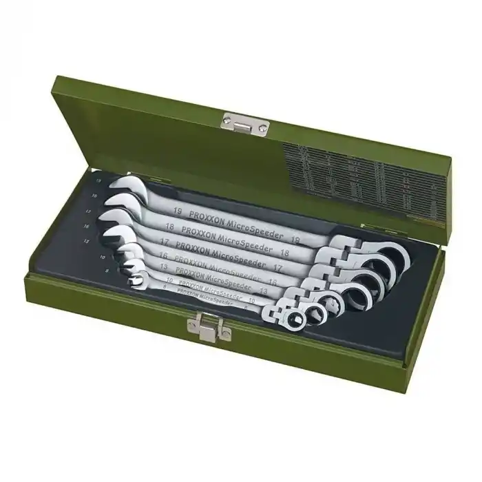 Proxxon 23068 Mafsallı Cırcırlı Mafsallı Kombine Anahtar Takımı 7 Parça