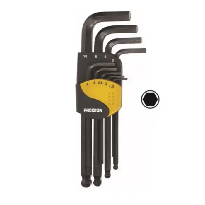 Proxxon 23946 9 Parça Bombe Başlı Alyan Takımı