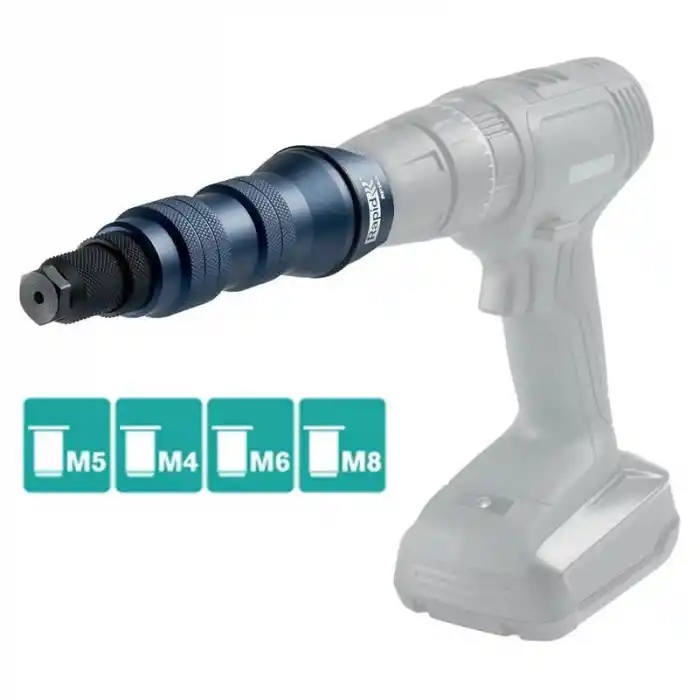 Rapid RP160 Perçin Somun Adaptörü (Şarjlı Matkap Için)