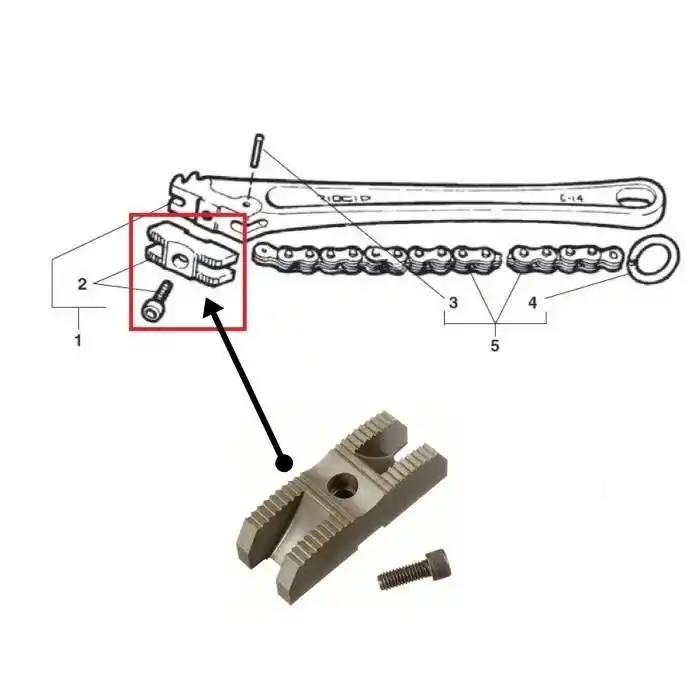 Ridgid 32600 Zincirli Boru Anahtarı için C36 Çene ve Pim Grubu
