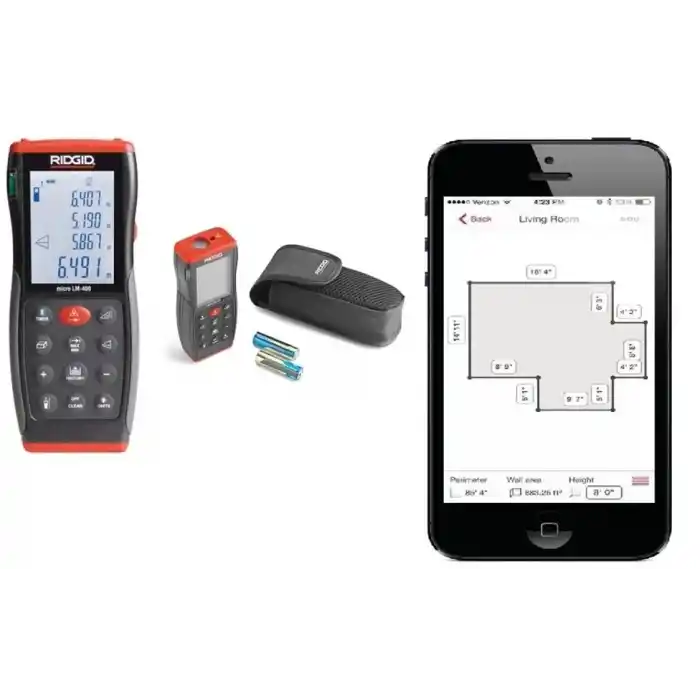 Ridgid 36813 Micro LM-400 Gelişmiş Lazer Metre 70 Metre (Android ve İOS uyumlu)