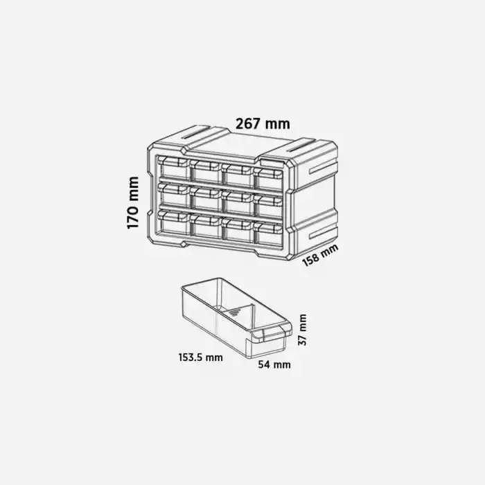 Rtrmax RCA6014 12’li Modüler Monoblok Çekmece Seti