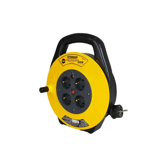 Rtrmax REM3010 Makaralı Uzatma Kablolu Grup Priz 3x1 mm 10 mt