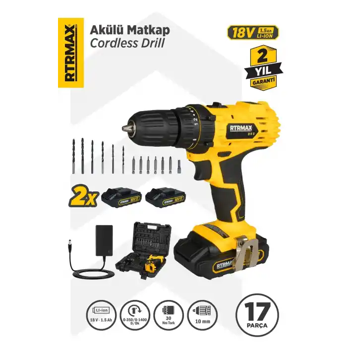 Rtrmax RTM350 Çift Akülü Matkap Vidalama