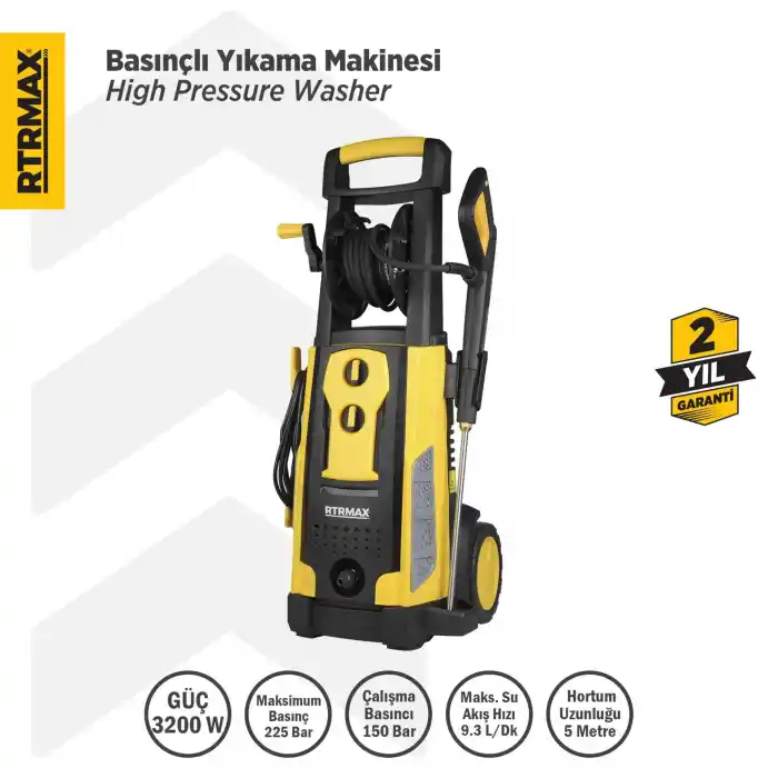 Rtrmax RTM716 Yüksek Basınçlı Yıkama 225 Bar
