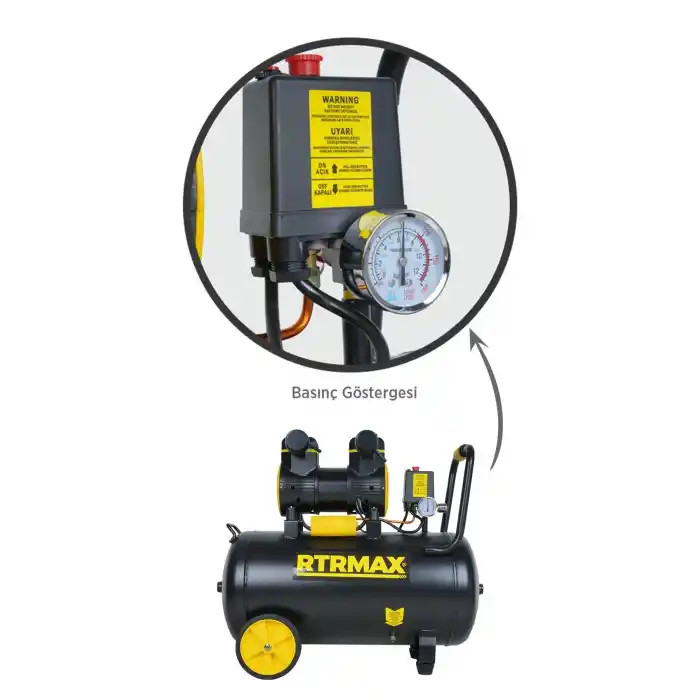 Rtrmax RTM7450 50 Lt 2 Hp Yağsız Hava Kompresörü