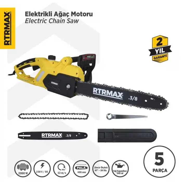 Rtrmax RTM9040 Elektrikli Ağaç Testere Motoru 40 Cm