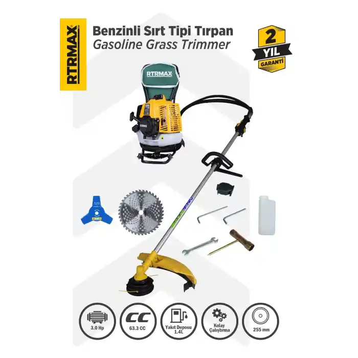 Rtrmax RTM9640 3 Hp Benzinli Sırt Tırpan