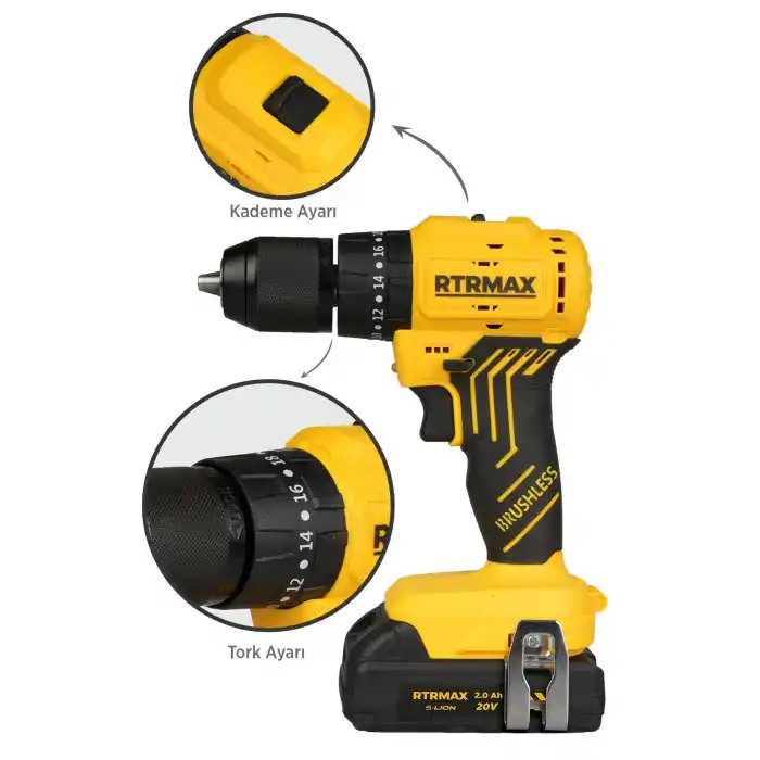 Rtrmax RTS5012 Akülü Darbeli Matkap 54 Nm