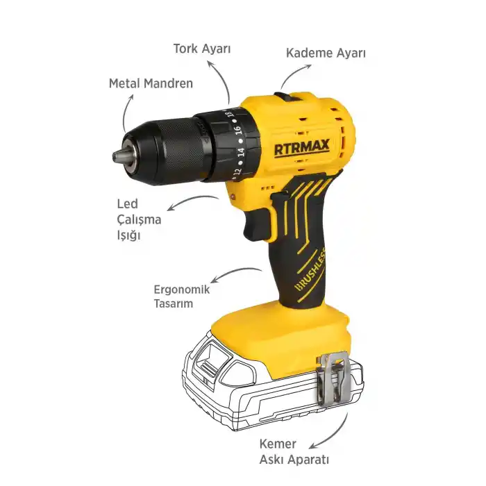 Rtrmax RTS5012B Solo Akülü Darbeli Matkap