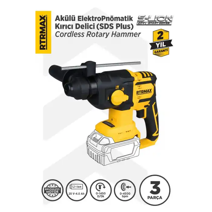 Rtrmax RTS5040B Solo Akülü Sds Plus Kırıcı ve Delici