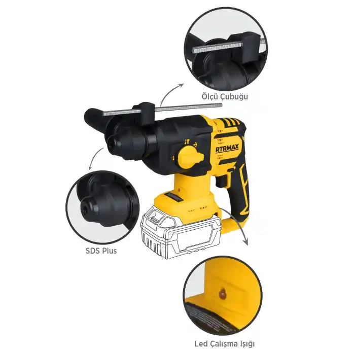 Rtrmax RTS5040B Solo Akülü Sds Plus Kırıcı ve Delici