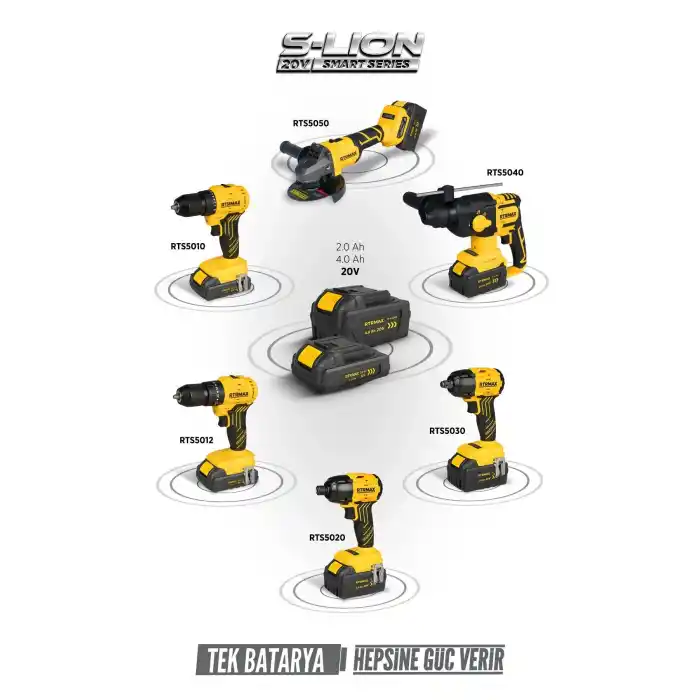 Rtrmax RTS5050B Solo Akülü Avuç Taşlama 125 mm
