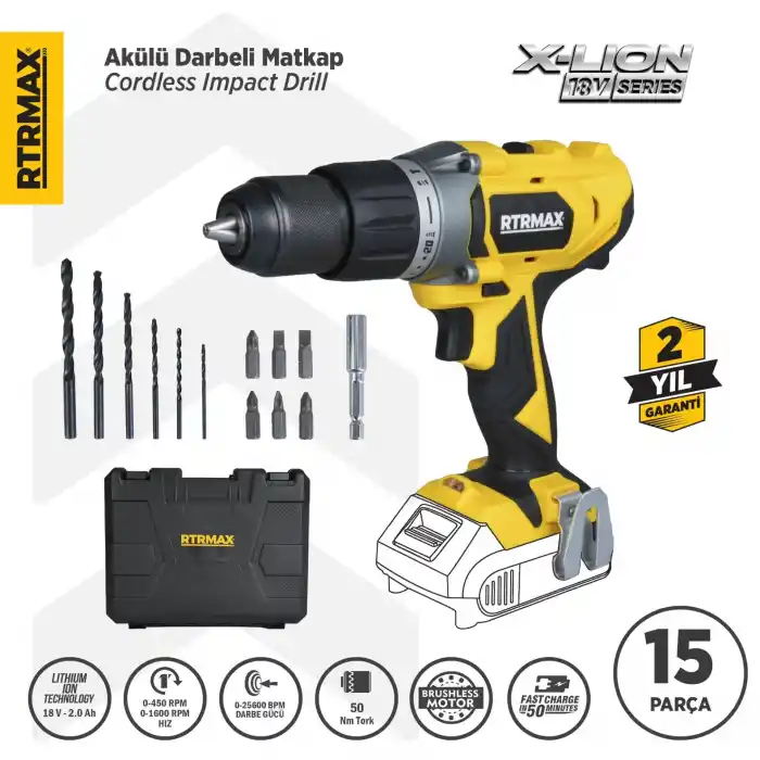 Rtrmax RTX1820B Solo Akülü Darbeli Matkap 
