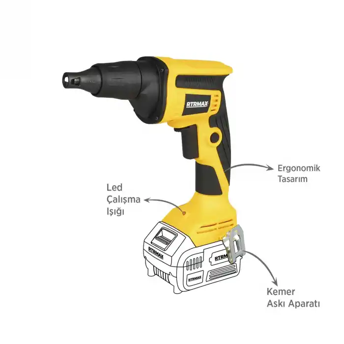 Rtrmax RTX2026B Solo Akülü Alçıpan Vidalama