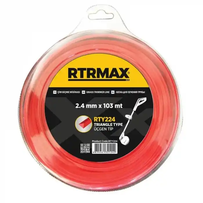 Rtrmax RTY224 2.4mmx103m Tırpan Misinası Kırmızı Üçgen