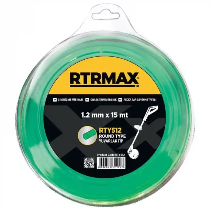 Rtrmax RTY512 1.2mmx15m Tırpan Misinası Yeşil Yuvarlak