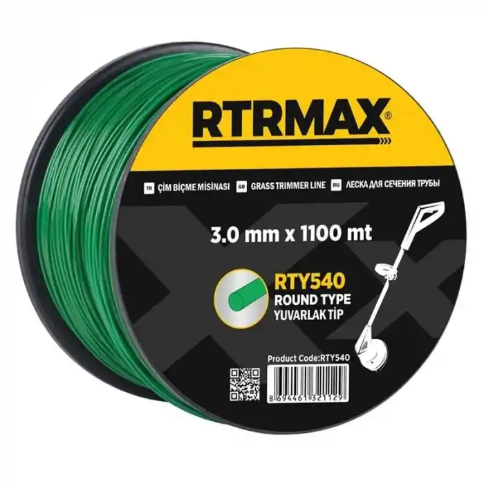 Rtrmax RTY543 3.3mmx900m Yeşil Yuvarlak Tırpan Misinası