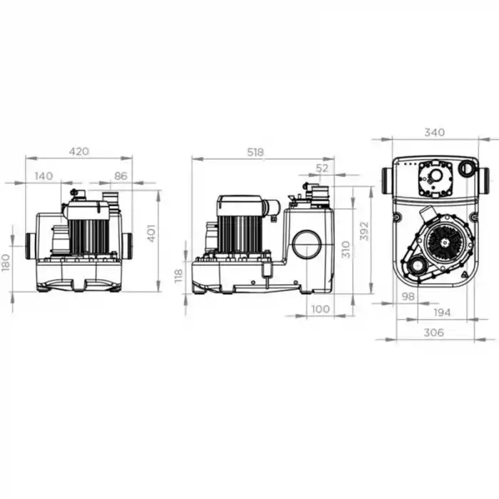 Sanicubic 1 GR HP Bıçaklı Tek Pompalı Öğütücü Foseptik Tahliye İstasyonu