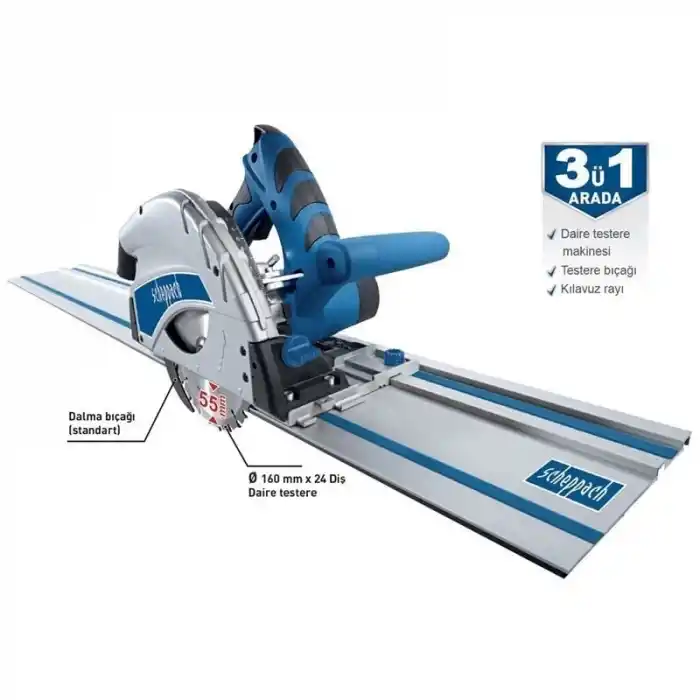 Scheppach PL55 Dalma Daire Testere + Kılavuz Rayı