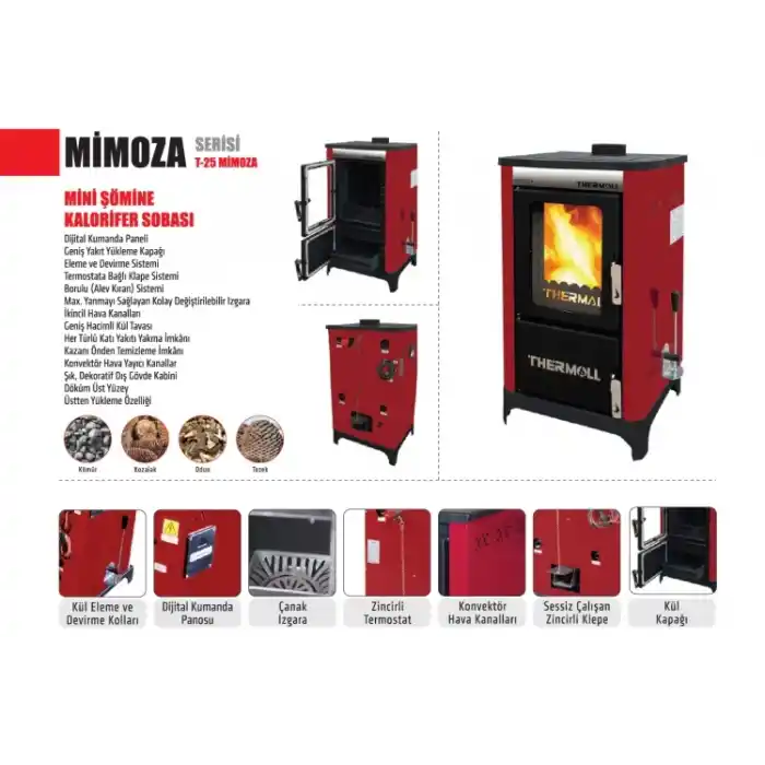 Thermall T-25 Mşk Mini Şömineli Kat Kalorifer Sobası