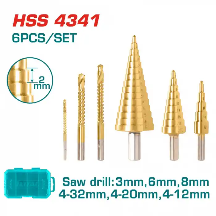 Total TACSD2061 6 Parça Kademeli Matkap Uç Seti